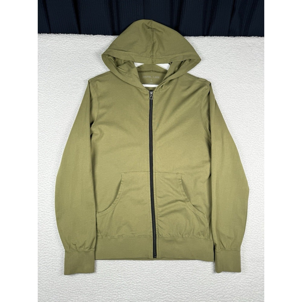 Pistol Lake Green Zip Up Hoodie Sweater - Men's Small - Made in California